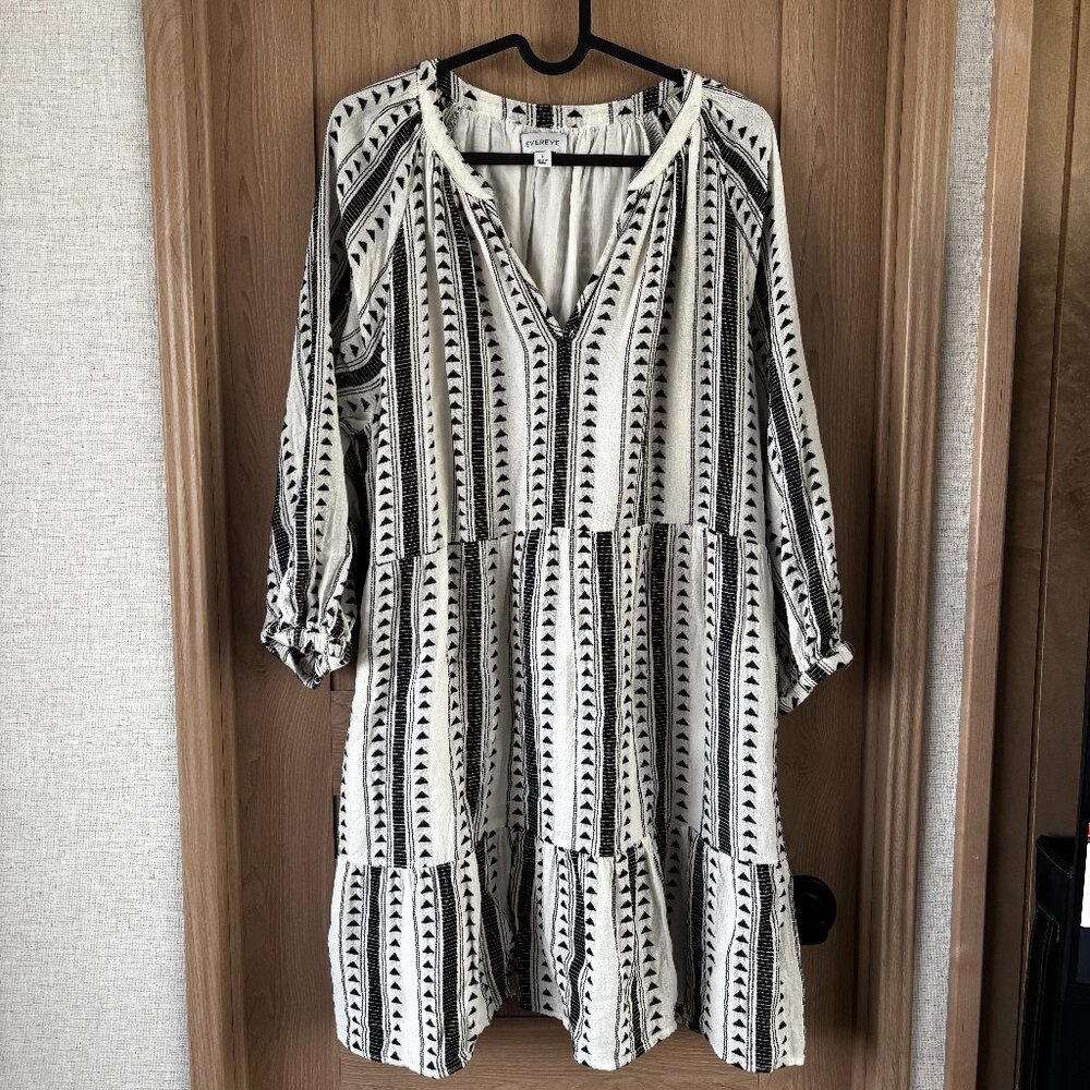 Evereve Carolina Dress Size L Tribal Mini Southwestern Boho
